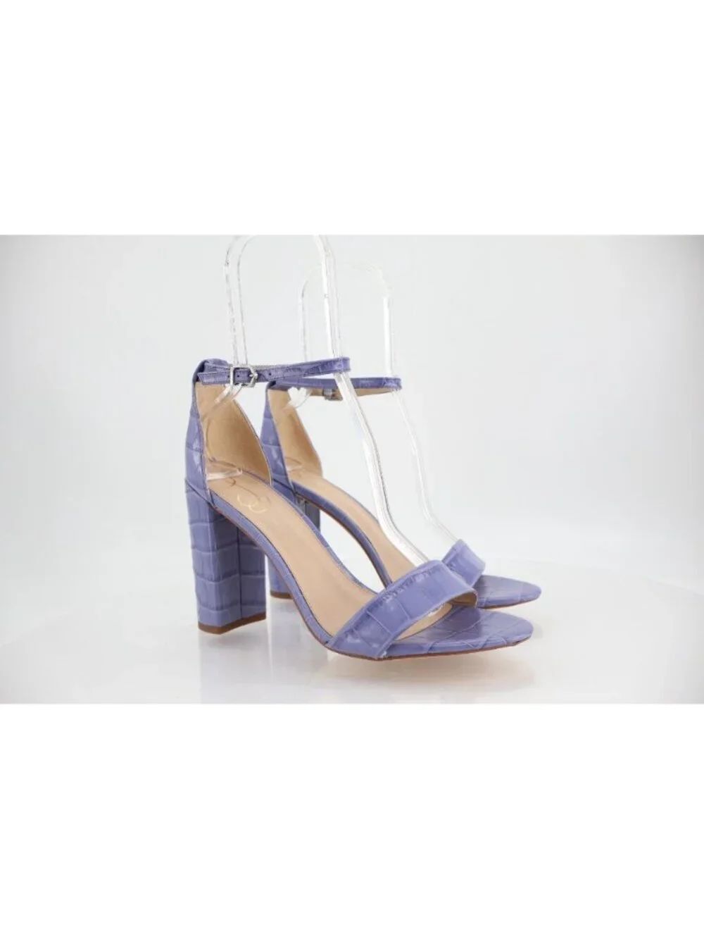 Sam Edelman Womens Yaro Ankle Strap Embossed Dusty Violet Sandals Size 10 M